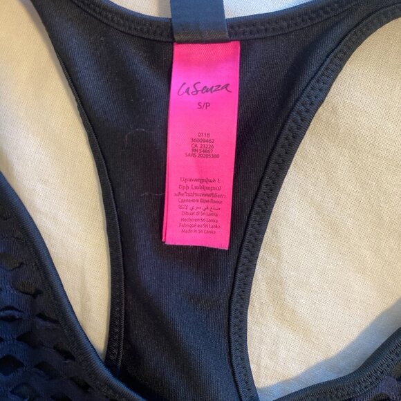 La Senza Black Mesh Bralette Racerback Sports Bra Women's Size Small - Picture 2 of 3